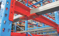 Alt beams on galvanized pallet rack