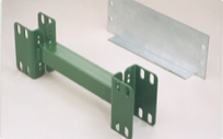 Galvanized row spacer and wall ties for warehouse storage racks