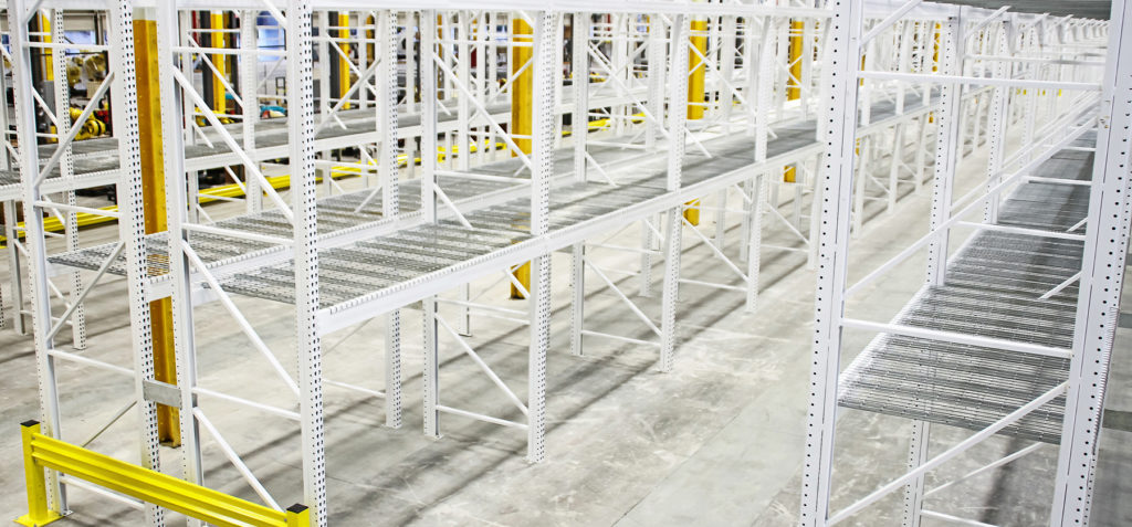 Galvanized pallet rack with custom colors and warehouse safety equipment
