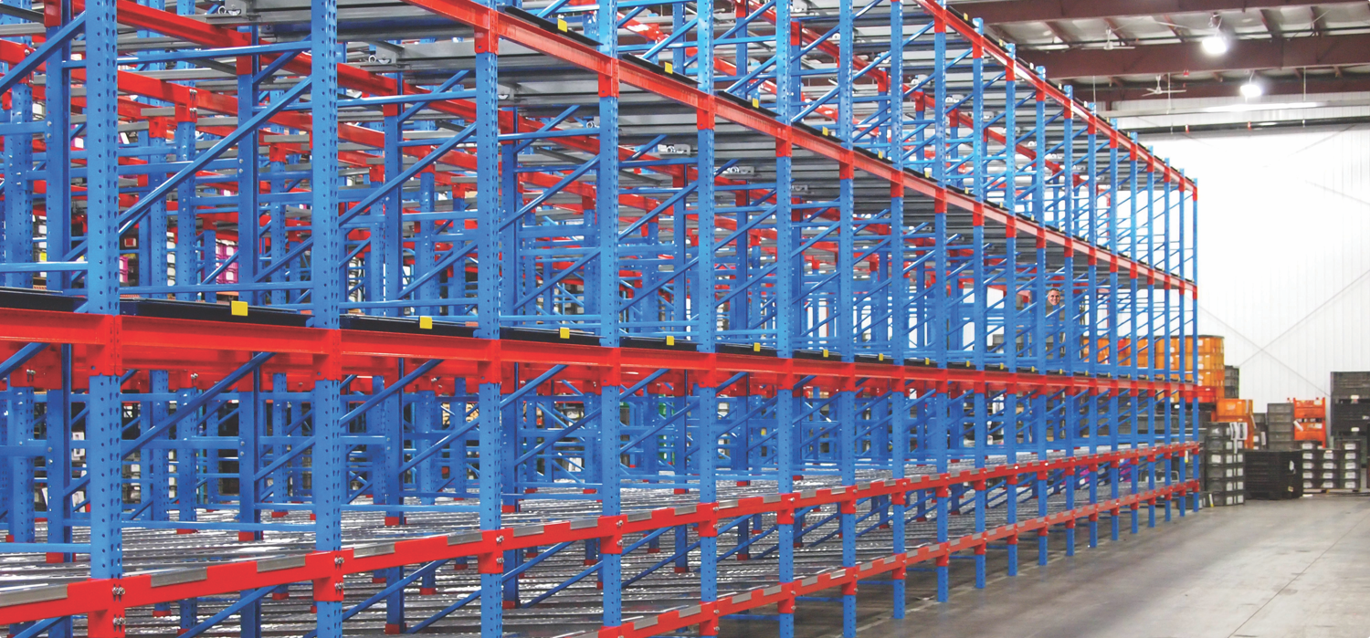 Brand new pallet racking in a warehouse